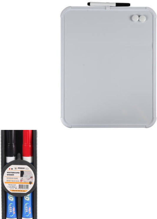 AGluxury - Whiteboard Set 36 x 28 cm – Inclusief Marker en Magneten + Extra stift